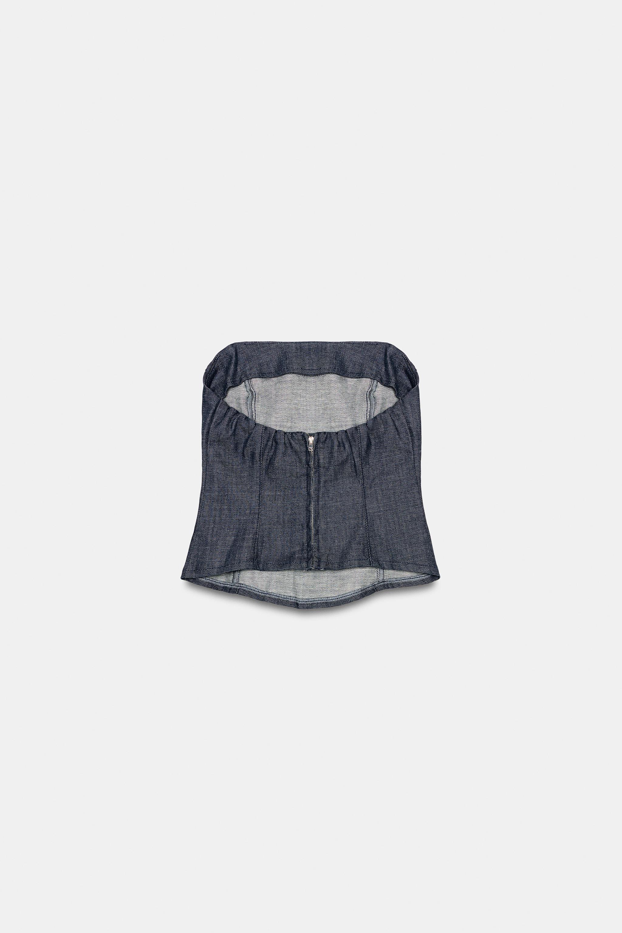 TOP DENIM TRF BUSTIER